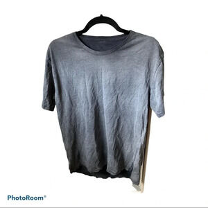 Grey oversized high low  fashion unisex T-shirt